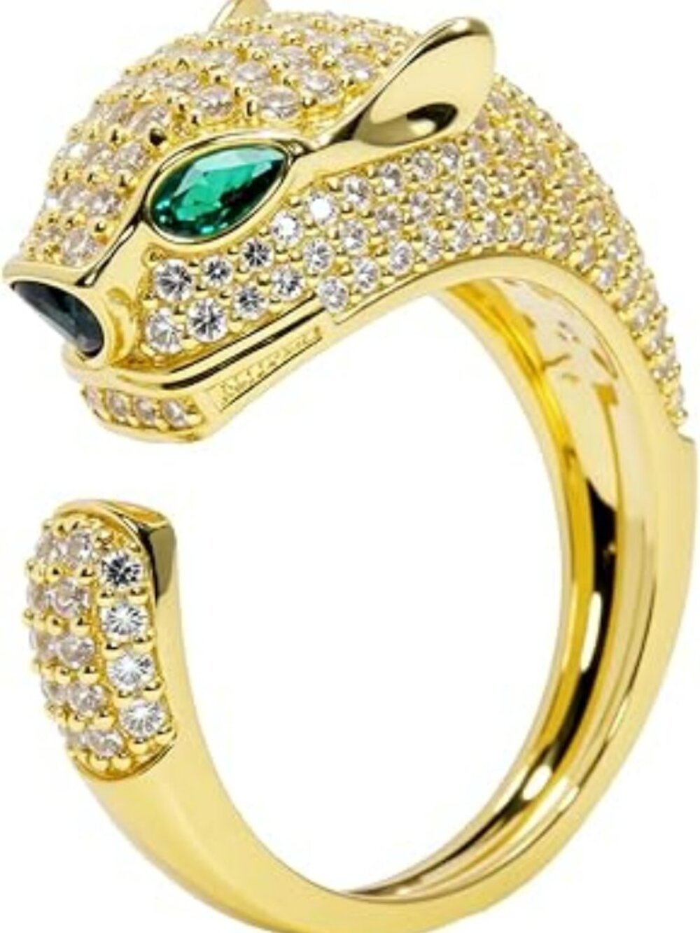 NEW 18K Gold Plated Panther Rings Non Tarnish Adjustable Cubic Zirconia Standout